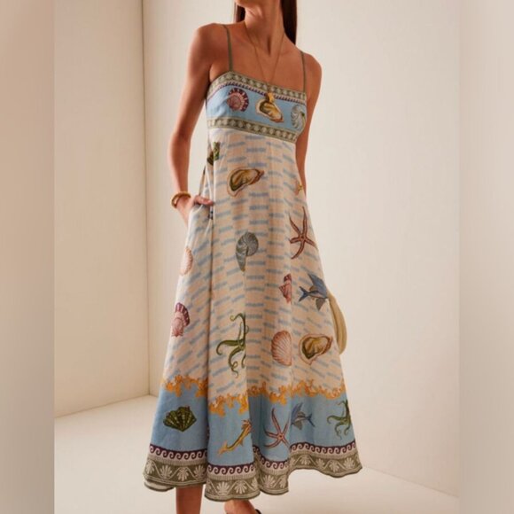Alémais Bathhouse Sundress linen dress